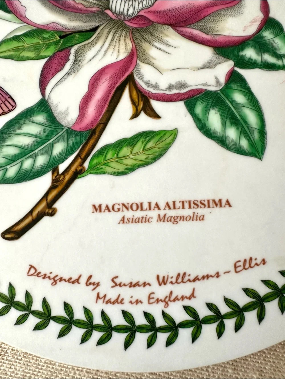 Portmeirion Botanic Garden Magnolia Round Trivet Table Mat England